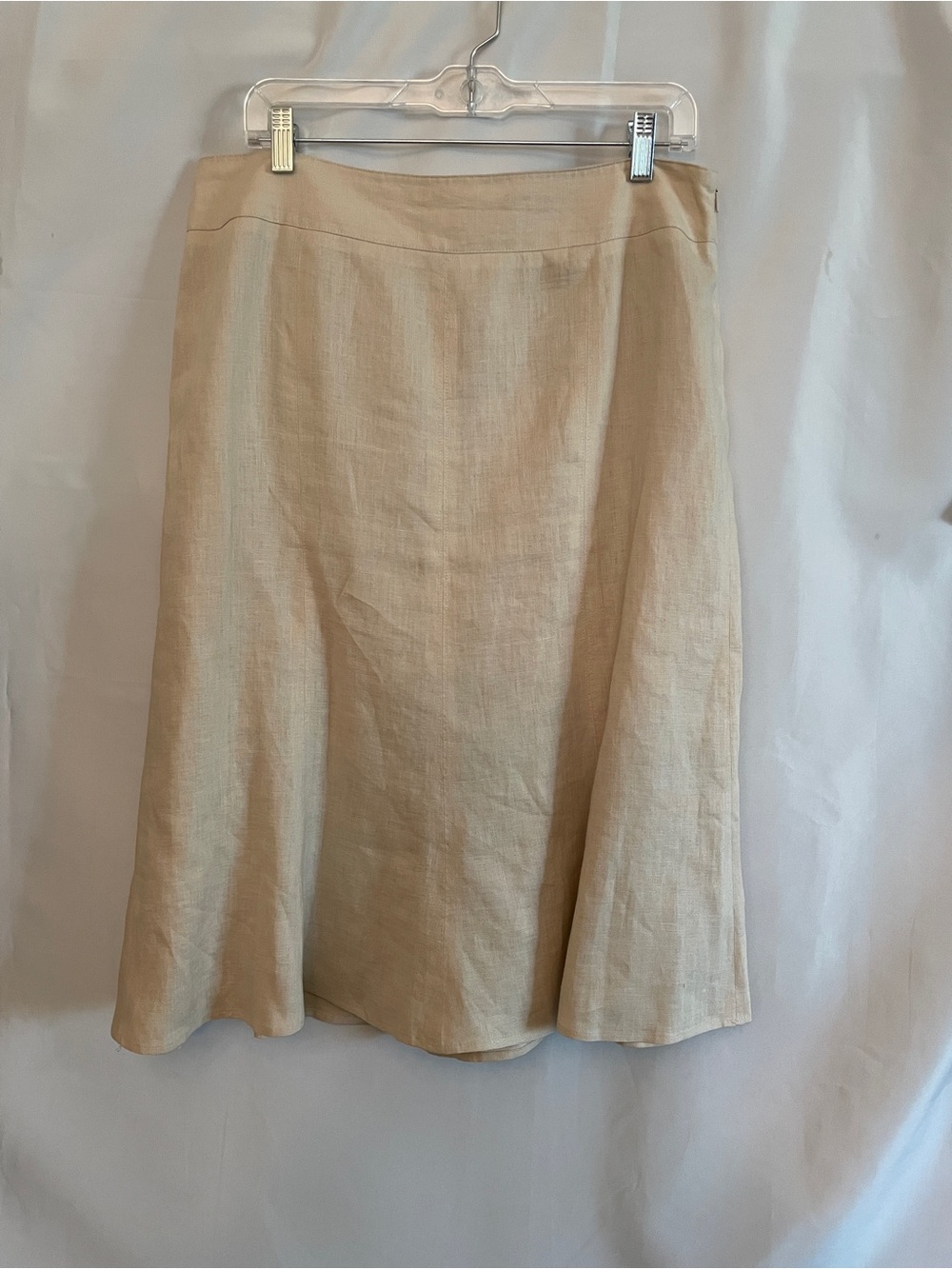 Ann Taylor Beige A-Line Linen Skirt